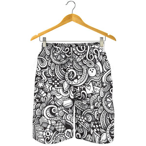 Cartoon Casino Card Pattern Print Men's Shorts