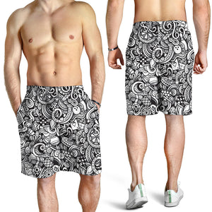 Cartoon Casino Card Pattern Print Men's Shorts