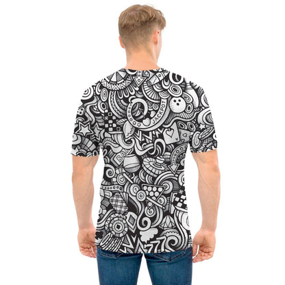 Cartoon Casino Card Pattern Print Men's T-Shirt