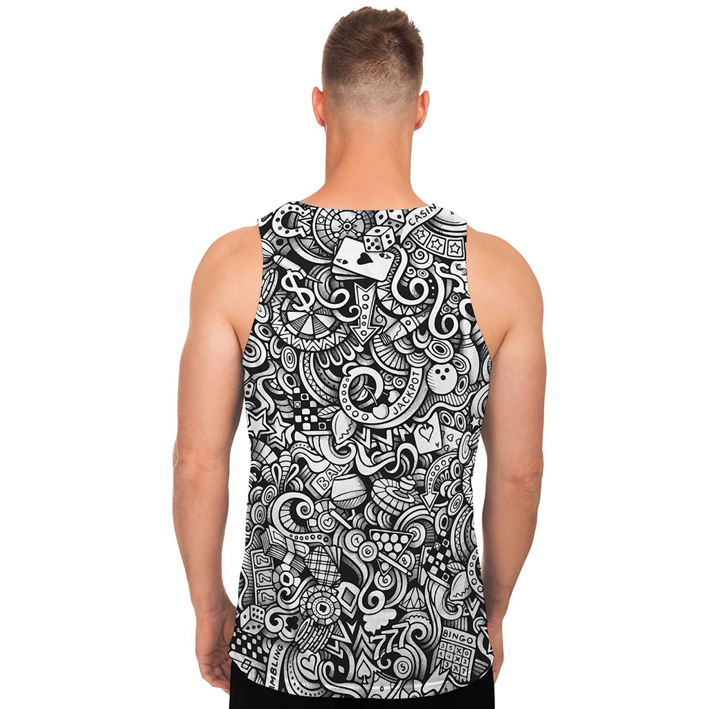 Cartoon Casino Card Pattern Print Men's Tank Top