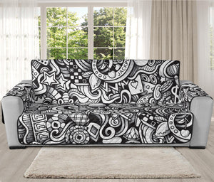 Cartoon Casino Card Pattern Print Oversized Sofa Protector