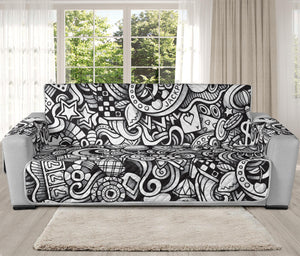 Cartoon Casino Card Pattern Print Oversized Sofa Protector