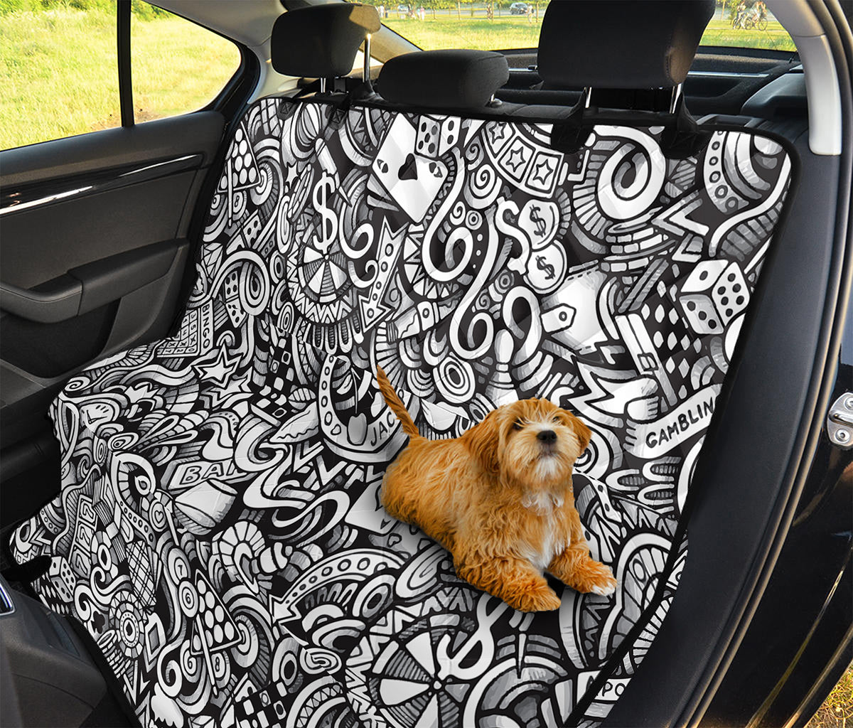 Cartoon Casino Card Pattern Print Pet Car Back Seat Cover