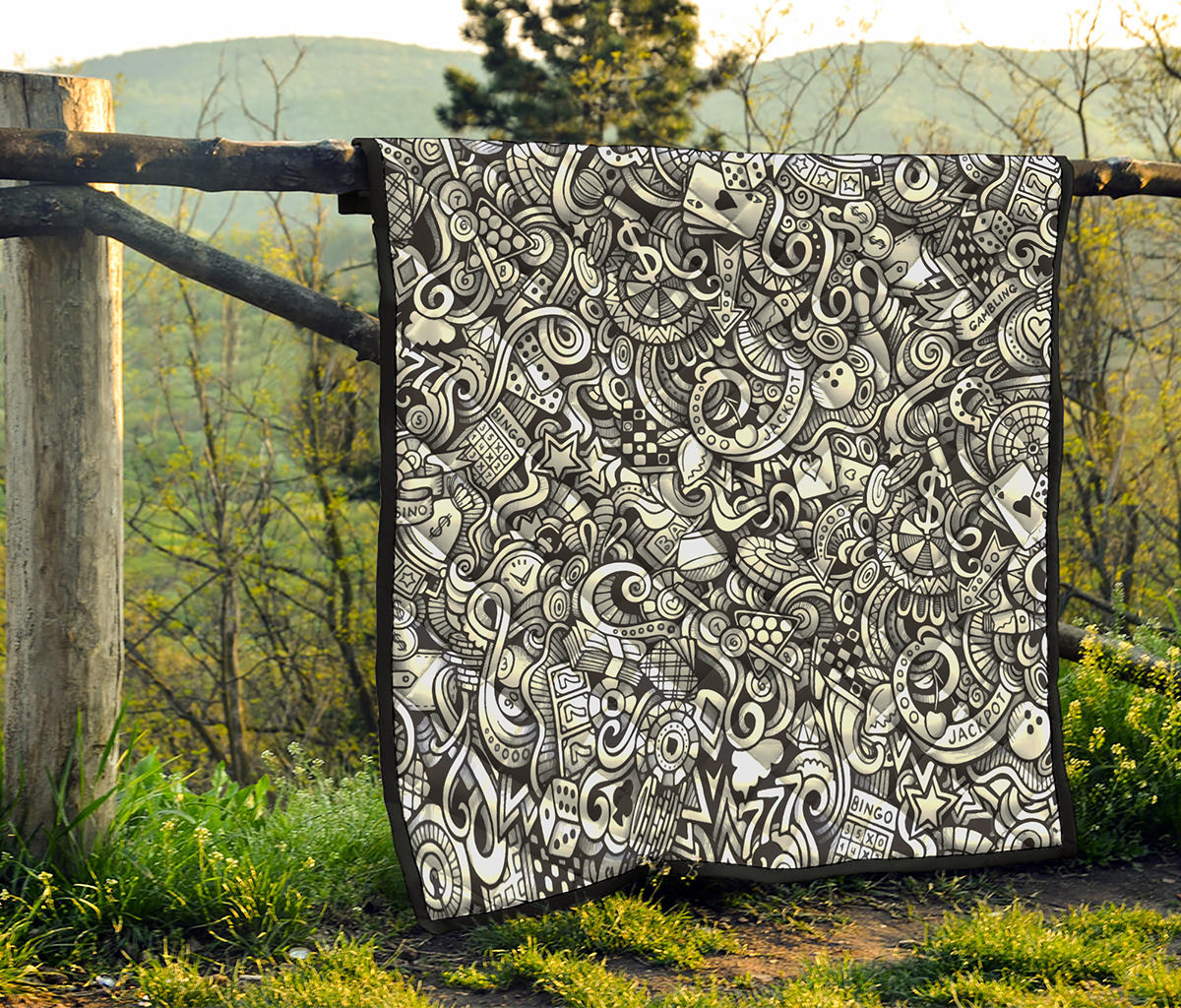 Cartoon Casino Card Pattern Print Quilt
