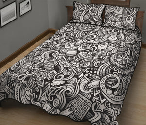 Cartoon Casino Card Pattern Print Quilt Bed Set