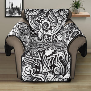 Cartoon Casino Card Pattern Print Recliner Protector