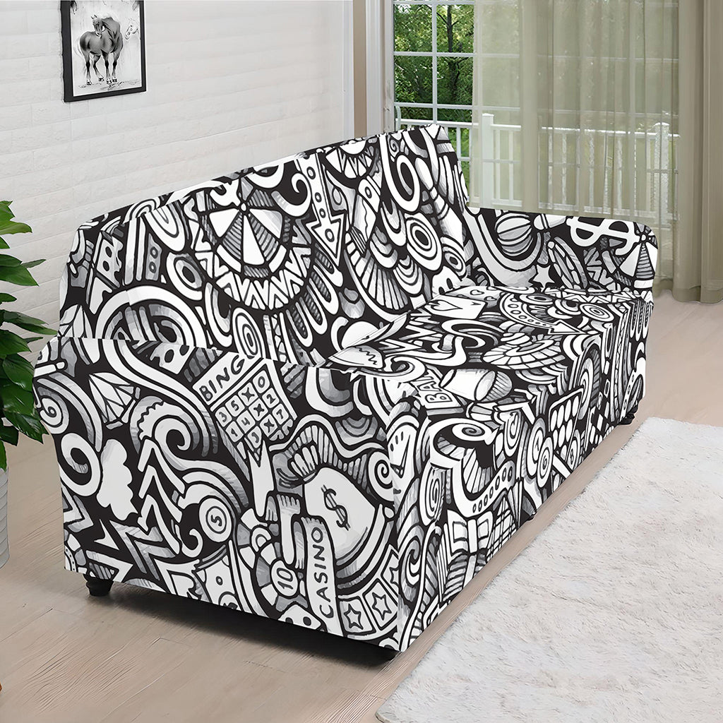 Cartoon Casino Card Pattern Print Sofa Cover