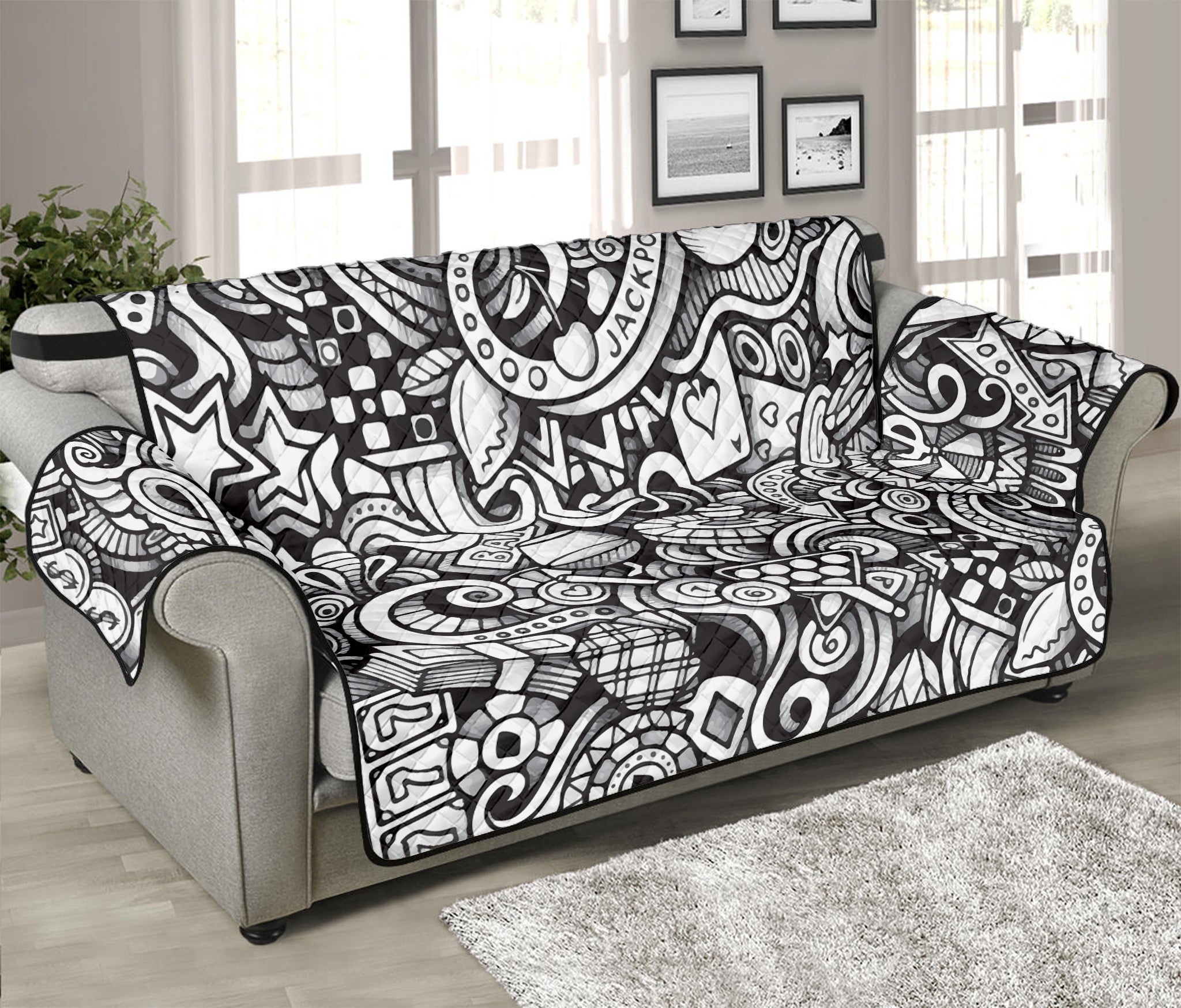 Cartoon Casino Card Pattern Print Sofa Protector