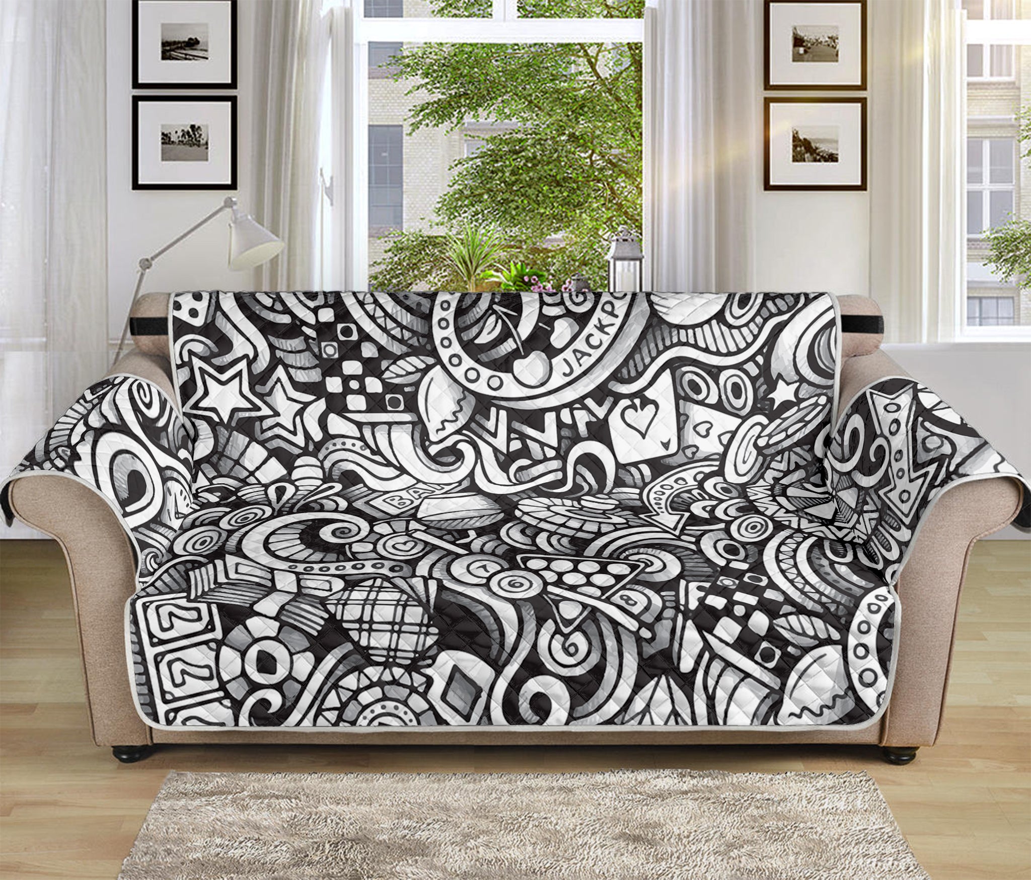 Cartoon Casino Card Pattern Print Sofa Protector