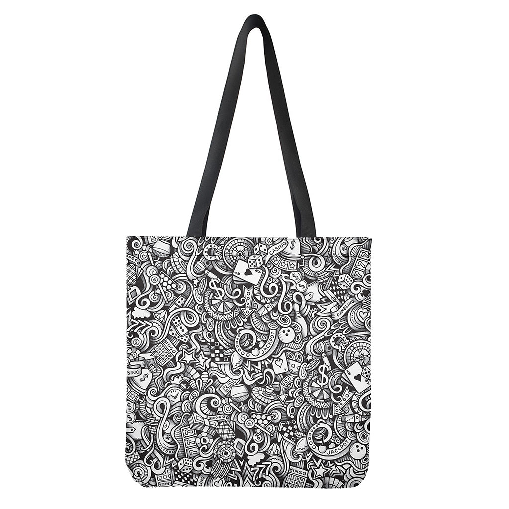 Cartoon Casino Card Pattern Print Tote Bag