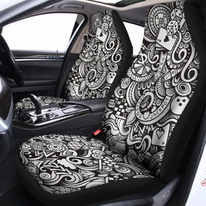 Cartoon Casino Card Pattern Print Universal Fit Car Seat Covers