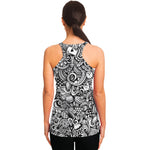 Cartoon Casino Card Pattern Print Women's Racerback Tank Top