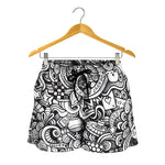 Cartoon Casino Card Pattern Print Women's Shorts