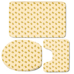 Cartoon Cheese Pattern Print 3 Piece Bath Mat Set