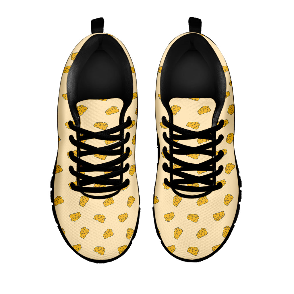 Cartoon Cheese Pattern Print Black Sneakers