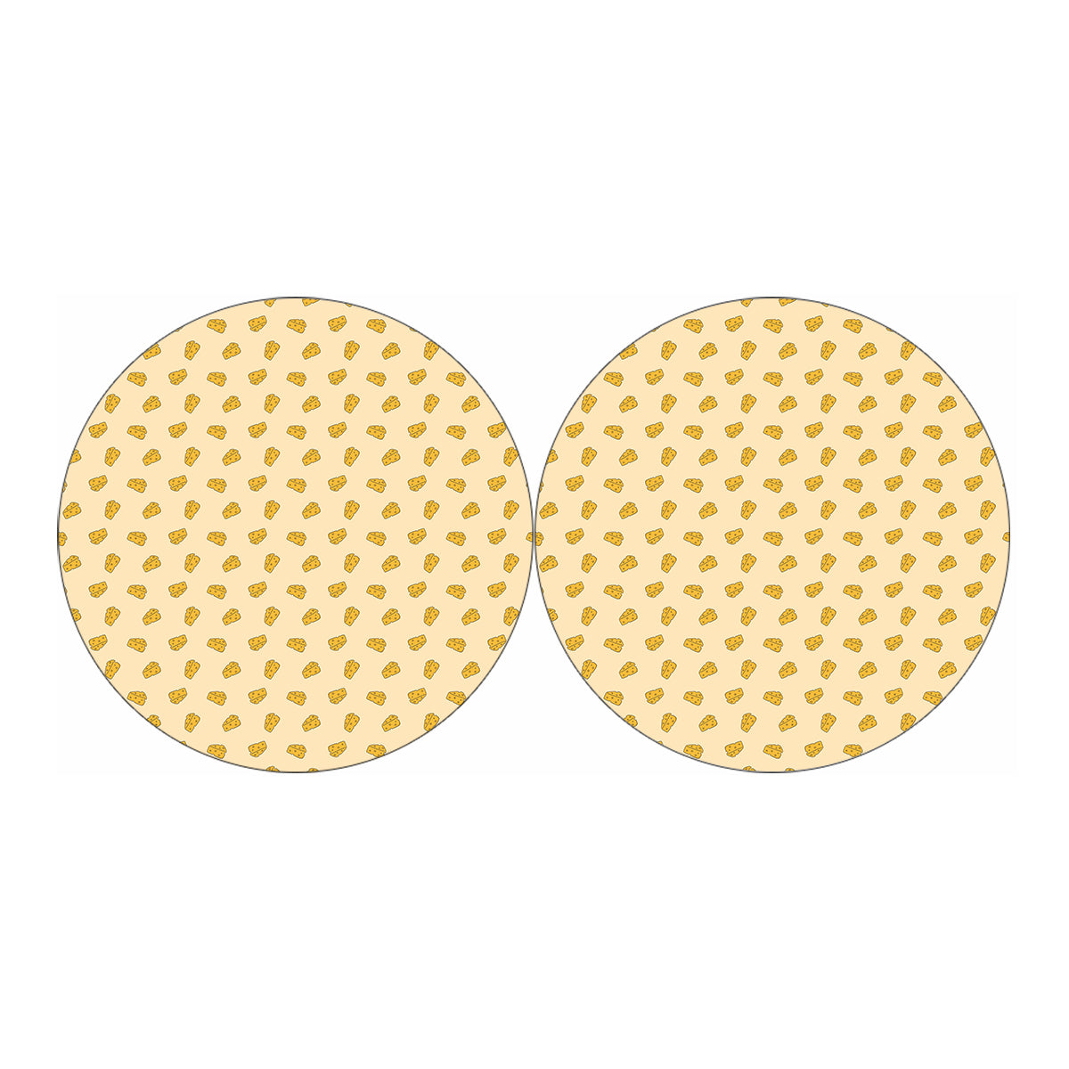 Cartoon Cheese Pattern Print Car Coasters