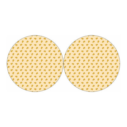 Cartoon Cheese Pattern Print Car Coasters