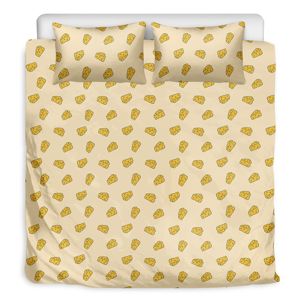 Cartoon Cheese Pattern Print Duvet Cover Bedding Set