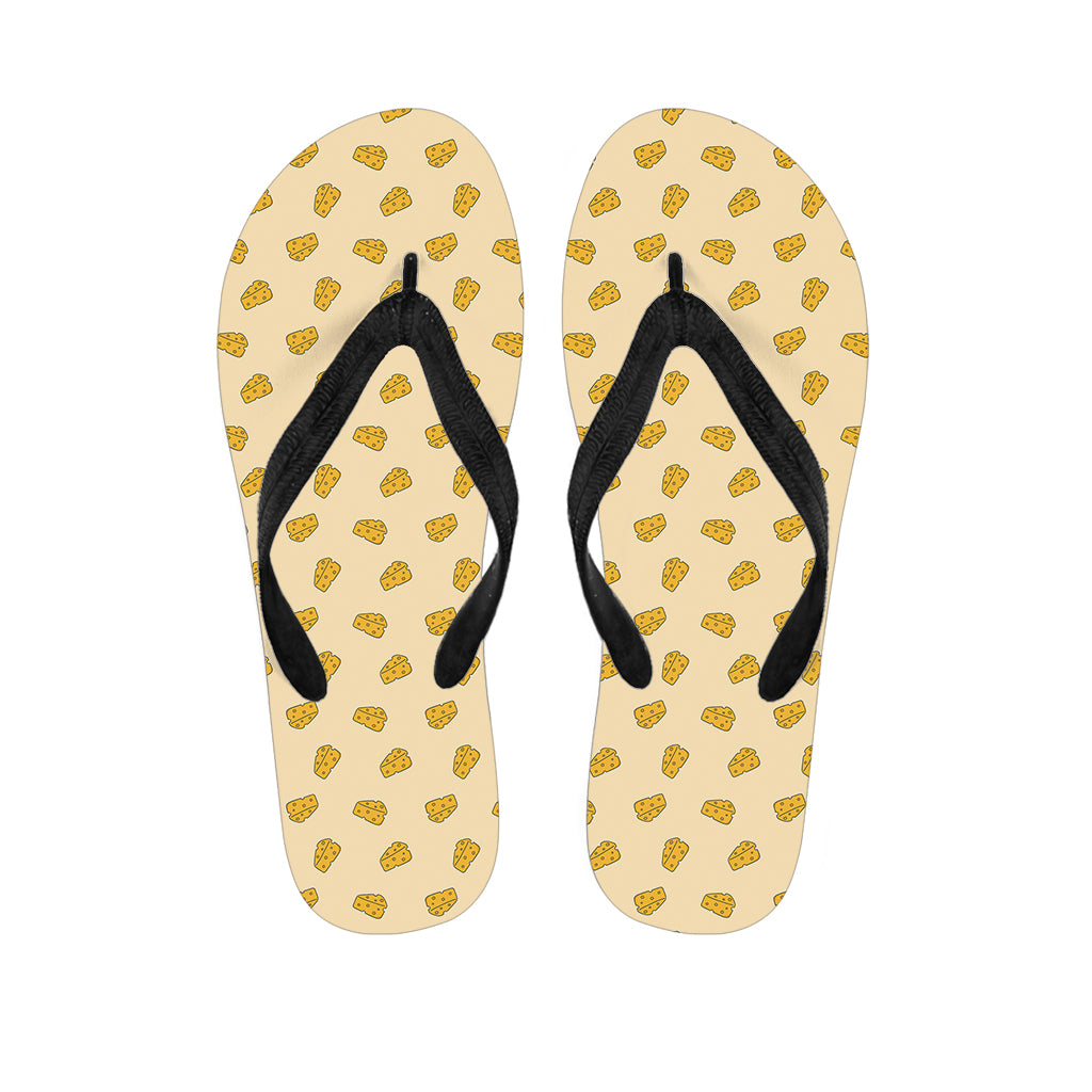 Cartoon Cheese Pattern Print Flip Flops