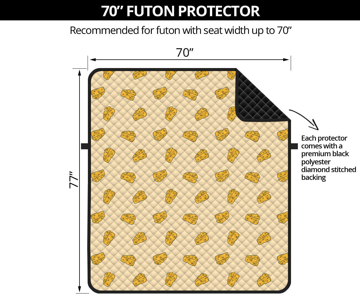 Cartoon Cheese Pattern Print Futon Protector