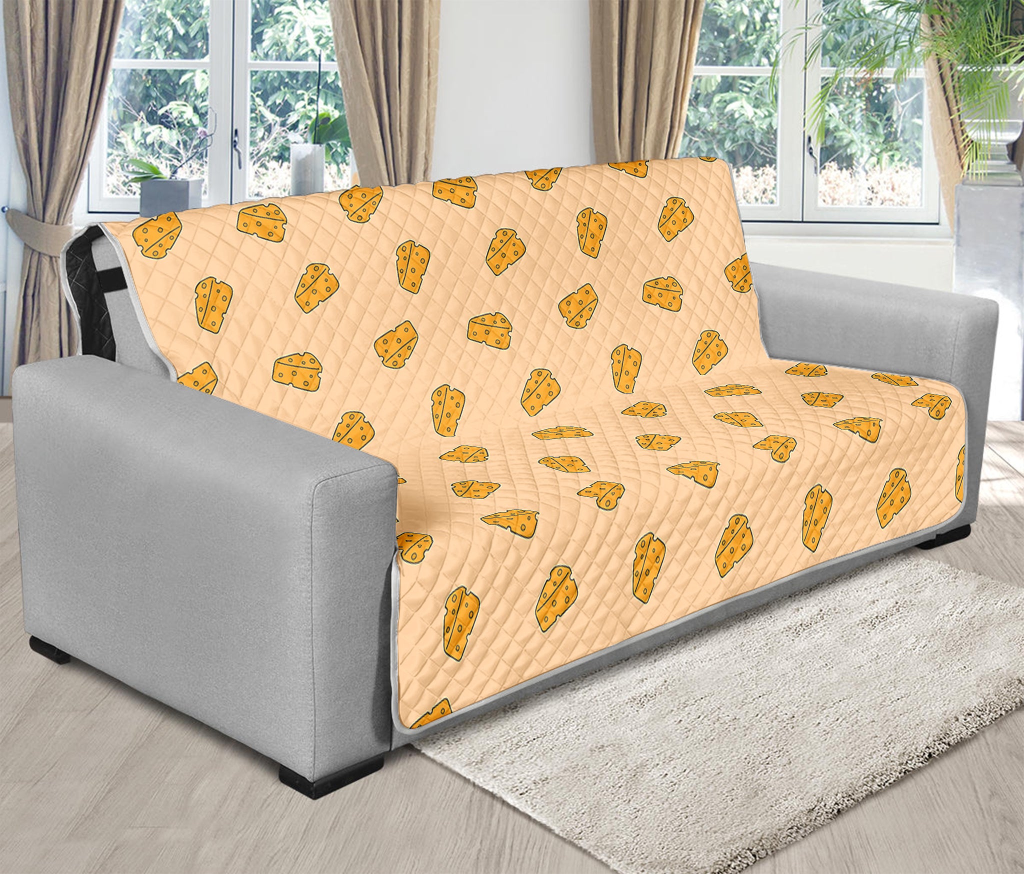 Cartoon Cheese Pattern Print Futon Protector