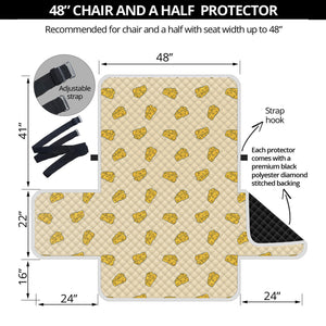 Cartoon Cheese Pattern Print Half Sofa Protector