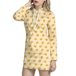 Cartoon Cheese Pattern Print Hoodie Dress