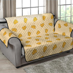 Cartoon Cheese Pattern Print Loveseat Protector