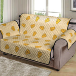 Cartoon Cheese Pattern Print Loveseat Protector