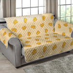 Cartoon Cheese Pattern Print Loveseat Protector