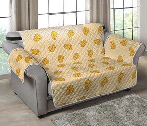 Cartoon Cheese Pattern Print Loveseat Protector