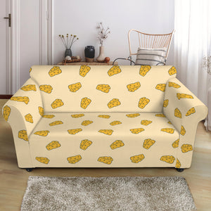 Cartoon Cheese Pattern Print Loveseat Slipcover