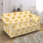 Cartoon Cheese Pattern Print Loveseat Slipcover