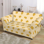 Cartoon Cheese Pattern Print Loveseat Slipcover