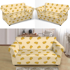 Cartoon Cheese Pattern Print Loveseat Slipcover