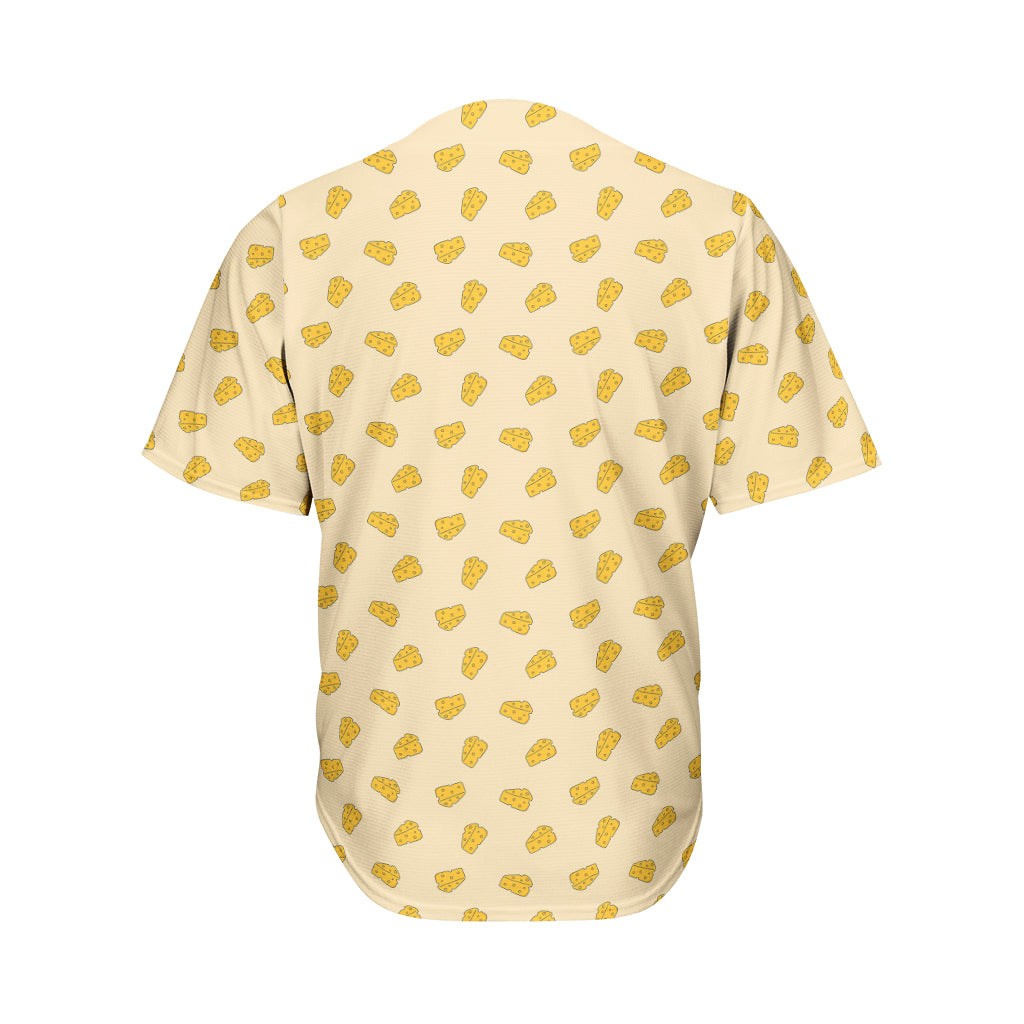 Cartoon Cheese Pattern Print Men's Baseball Jersey