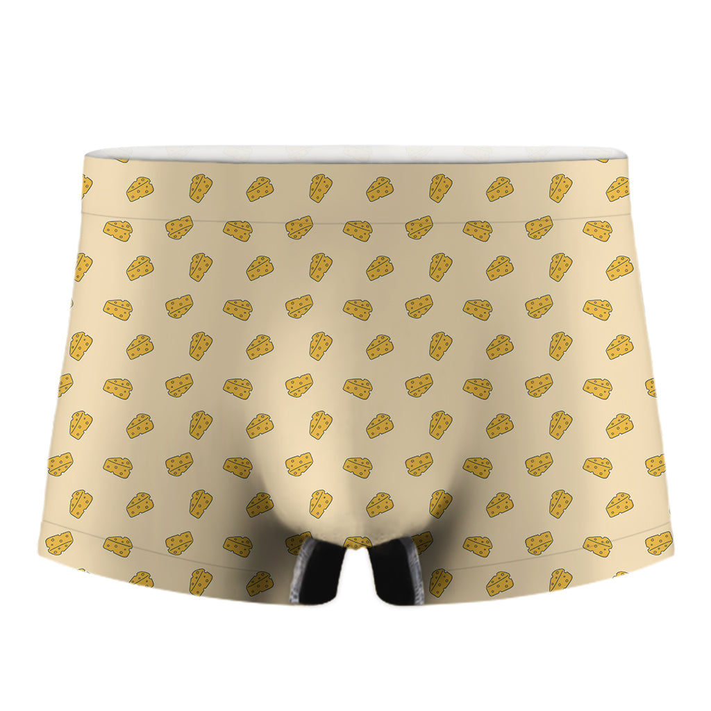 Cartoon Cheese Pattern Print Men's Boxer Briefs