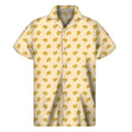 Cartoon Cheese Pattern Print Men's Short Sleeve Shirt