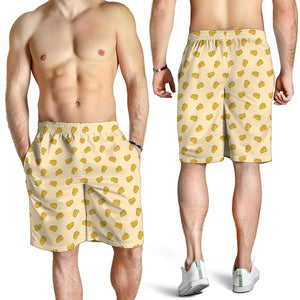 Cartoon Cheese Pattern Print Men's Shorts