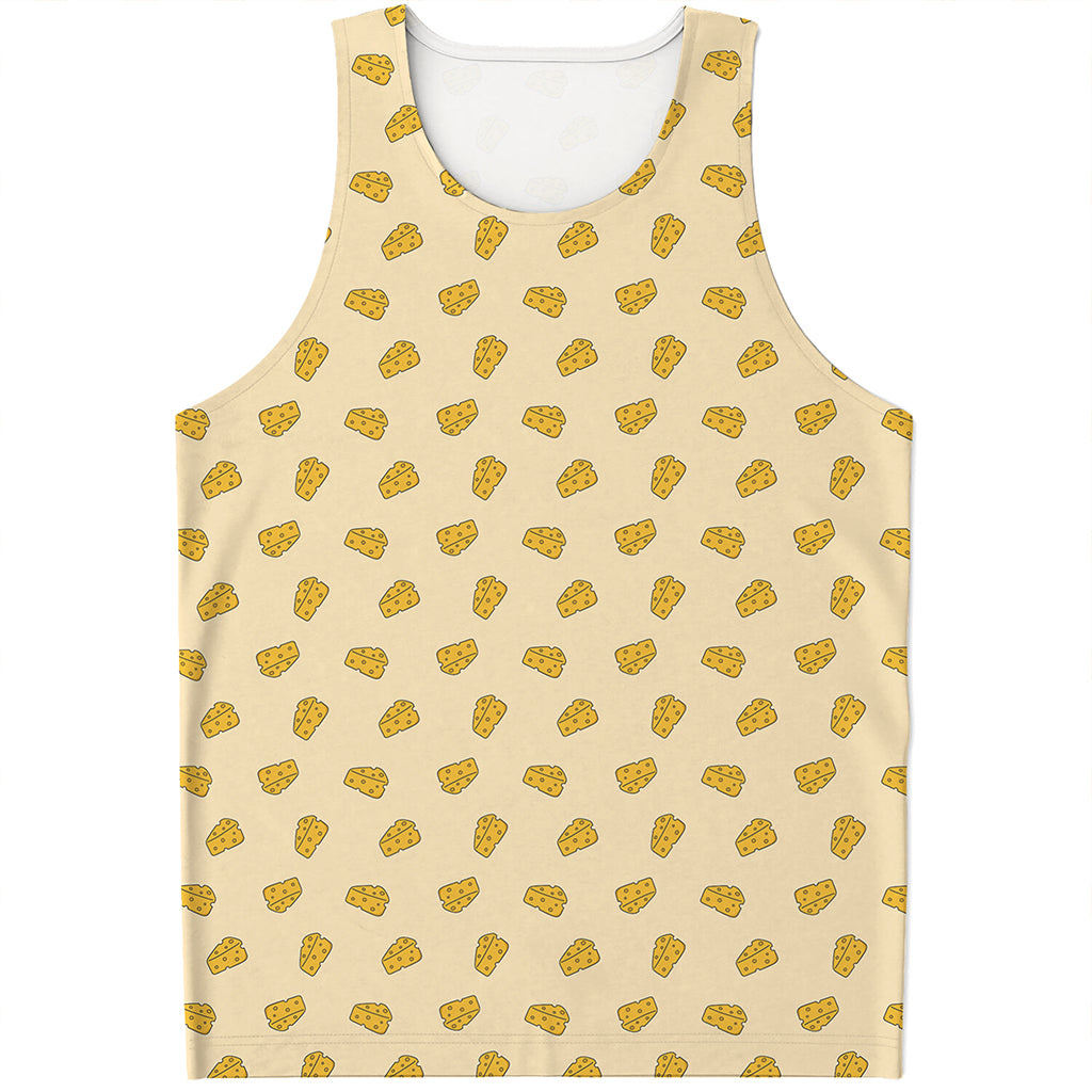 Cartoon Cheese Pattern Print Men's Tank Top