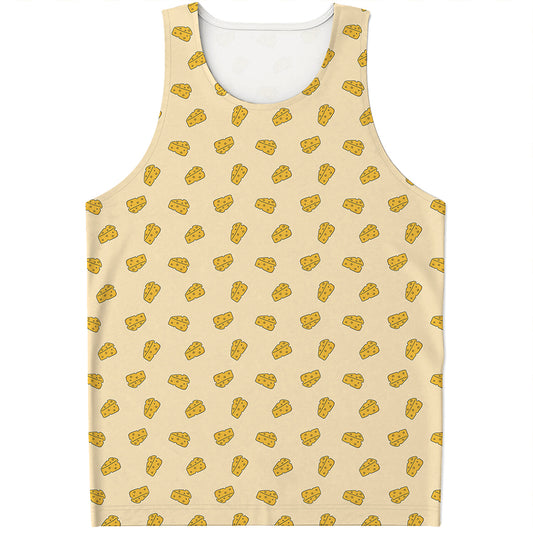 Cartoon Cheese Pattern Print Men's Tank Top