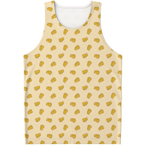 Cartoon Cheese Pattern Print Men's Tank Top