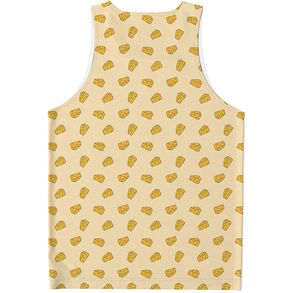 Cartoon Cheese Pattern Print Men's Tank Top