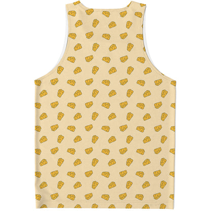 Cartoon Cheese Pattern Print Men's Tank Top