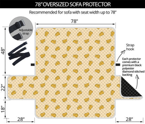 Cartoon Cheese Pattern Print Oversized Sofa Protector