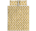 Cartoon Cheese Pattern Print Quilt Bed Set
