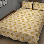 Cartoon Cheese Pattern Print Quilt Bed Set