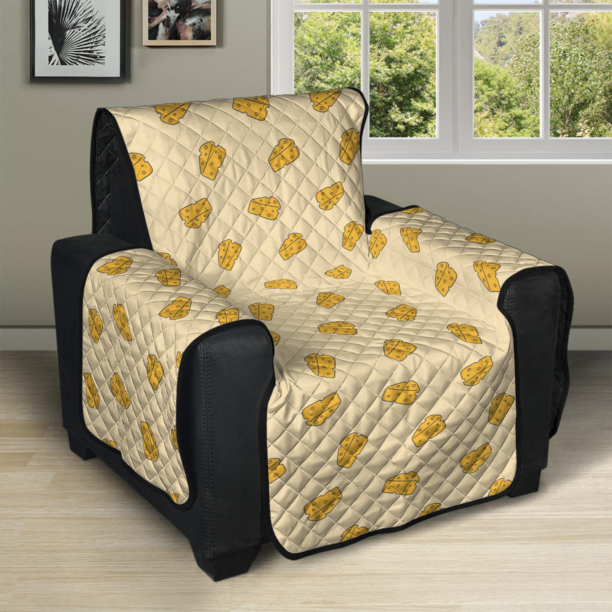 Cartoon Cheese Pattern Print Recliner Protector