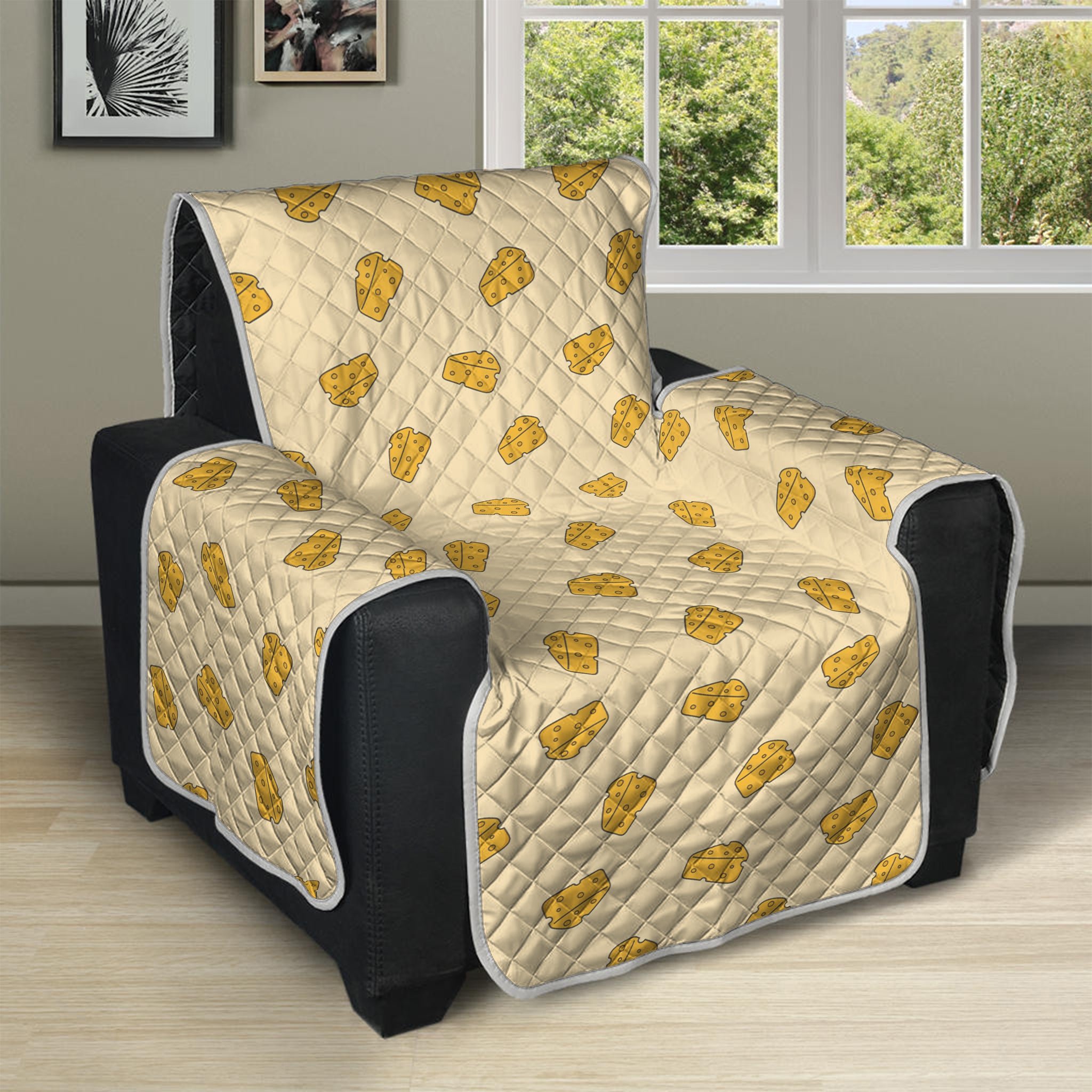 Cartoon Cheese Pattern Print Recliner Protector