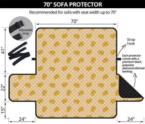 Cartoon Cheese Pattern Print Sofa Protector